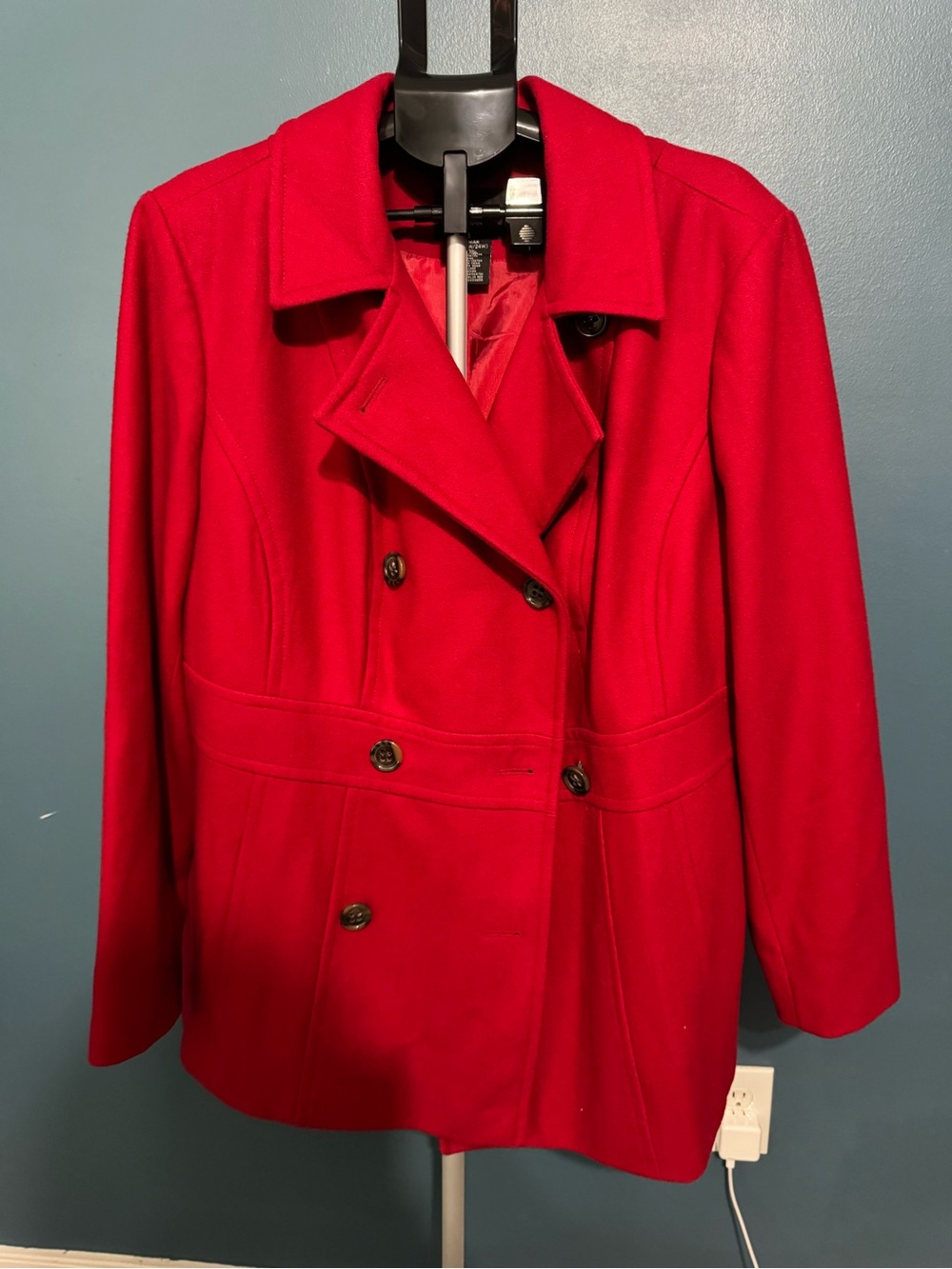 George Red Double-Breasted Peacoat